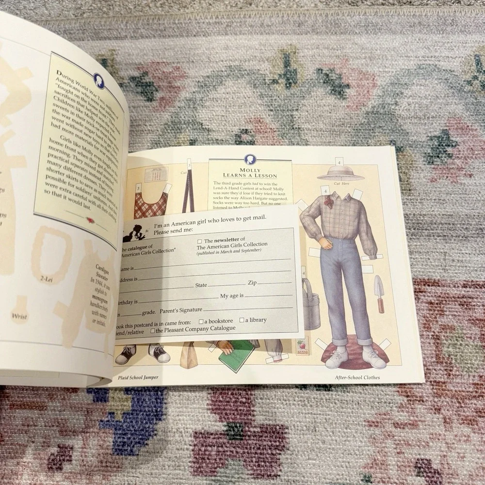 VTG American Girl Paper Dolls Book Pleasant Company Kirsten Samantha Molly